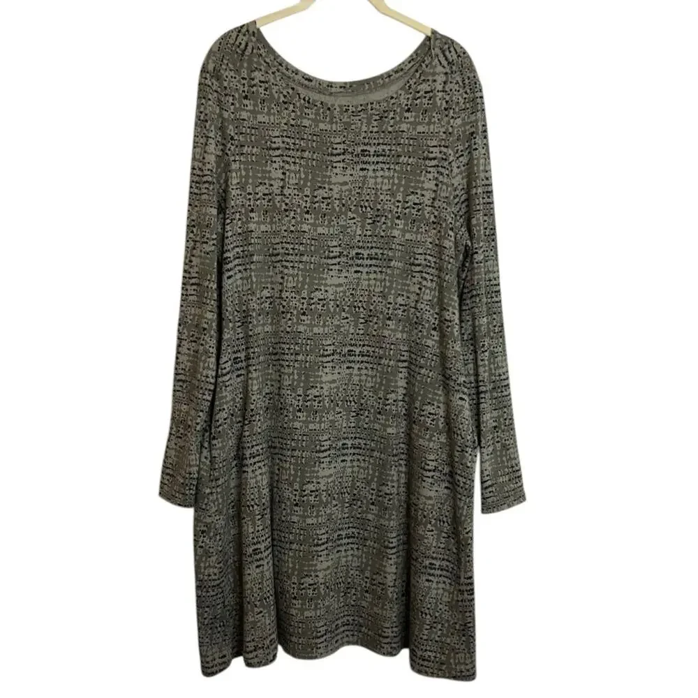 Pact Revive Organic Cotton Dress XL Green Camo Long Sleeve Sustainable - Picture 1 of 4